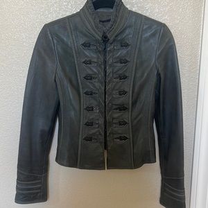 Elie Tahari leather jacket sz can